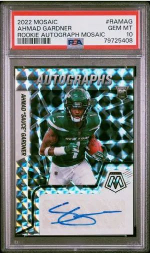 Ahmad ''Sauce'' Gardner Rookie Auto Mosaic PSA 10 front